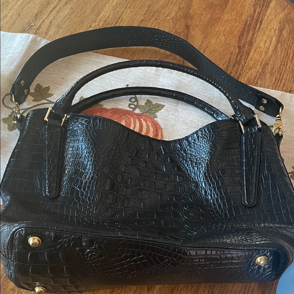Brahmin Black Embossed Shoulder Bag - Picture 4 of 10
